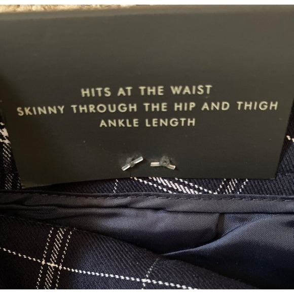 Banana Republic NWT modern sloan blue plaid ankle pants women size‎ 0 - Picture 4 of 9